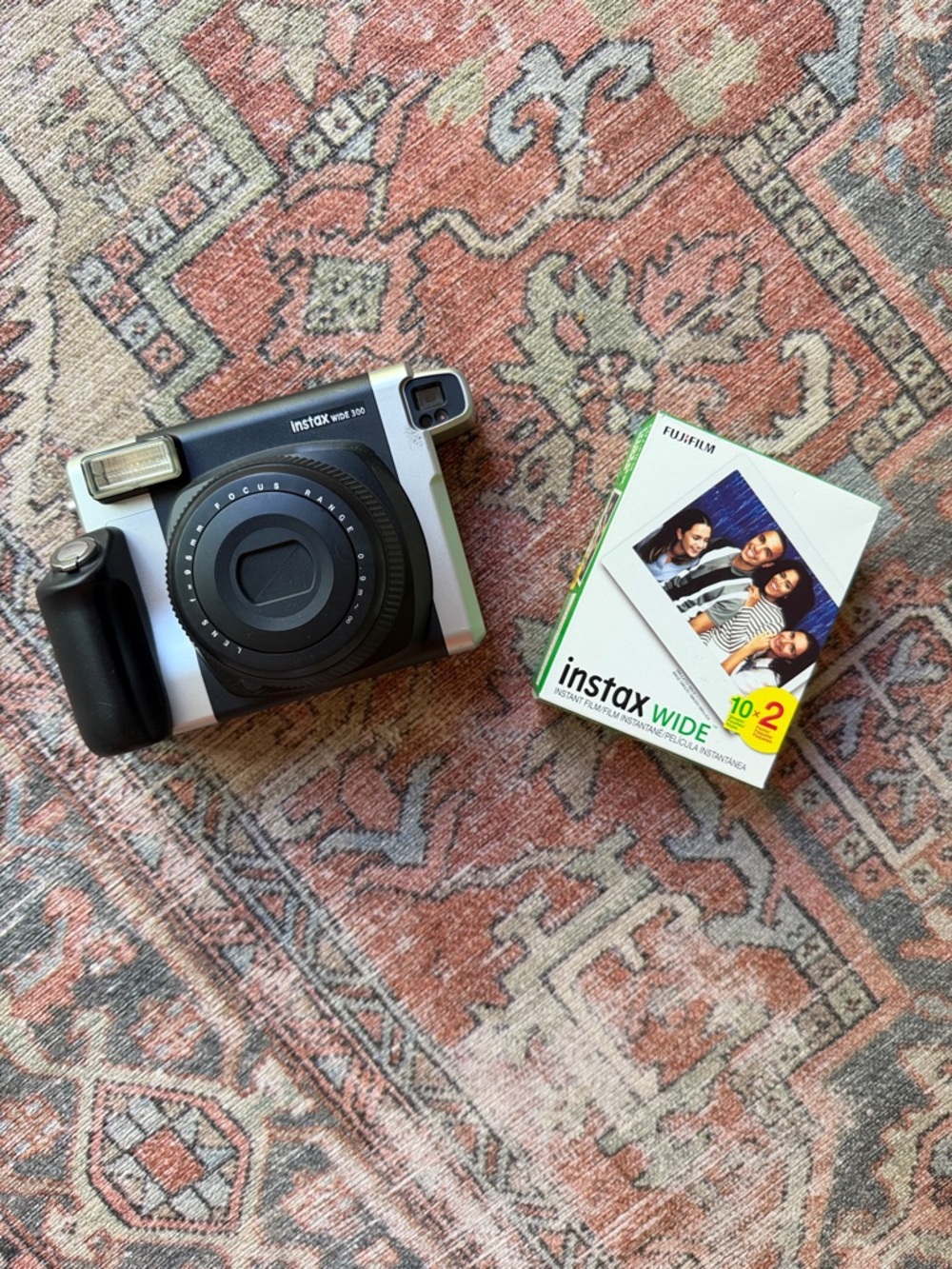 Instax Wide 300 Instant Camera in Black and Silver with Film Pack